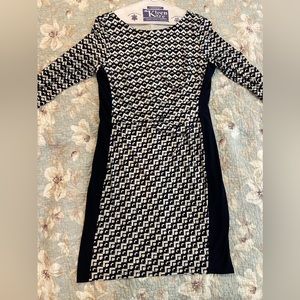 Ralph Lauren navy and cream 3/4 sleeve dress